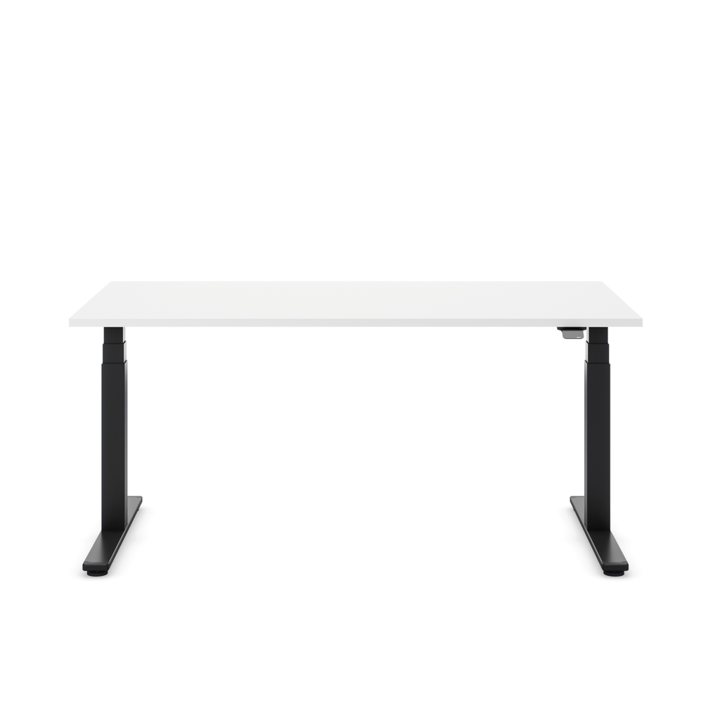 Höhenverstellbarer Schreibtisch Masterlift® Flex Basic, Weiss Dekor/Schwarz 120x80