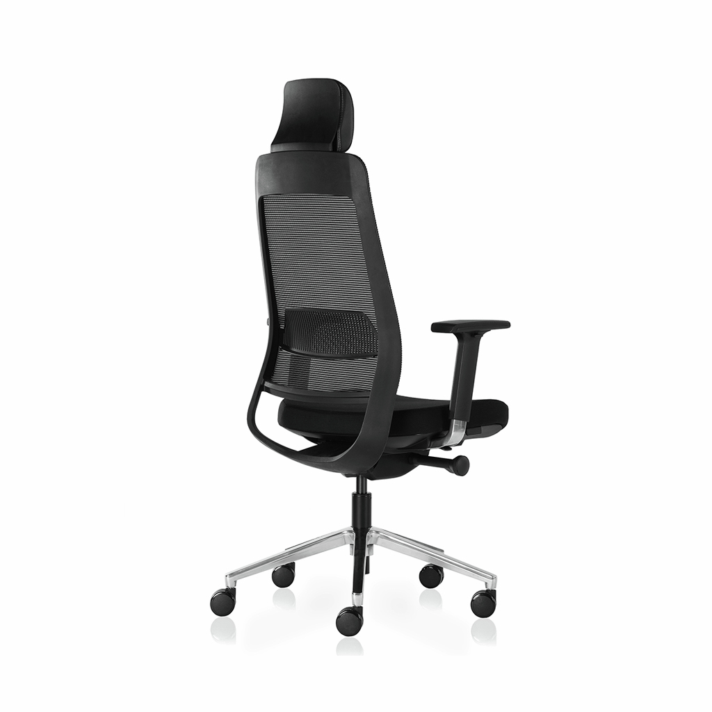 Inwerk Teamo® Original Plus - Bürostuhl mit Kopfstütze, Schwarz