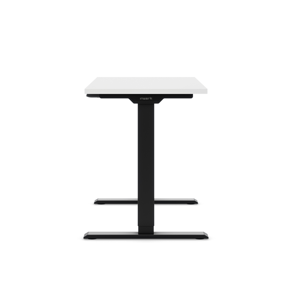 Höhenverstellbarer Schreibtisch Ecolift® Weiß Dekor/Schwarz 118x58