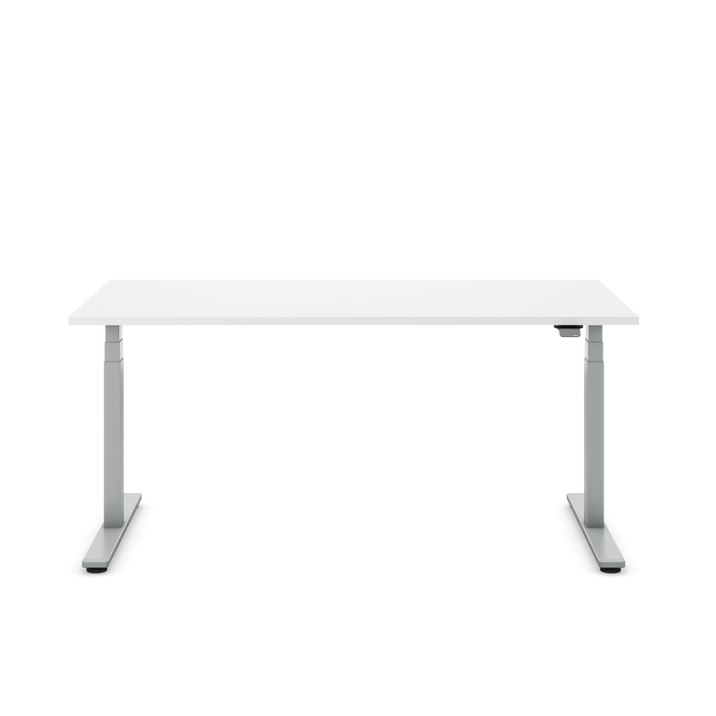 Höhenverstellbarer Schreibtisch Masterlift® Flex Light, Weiss Dekor/Silber 140x80