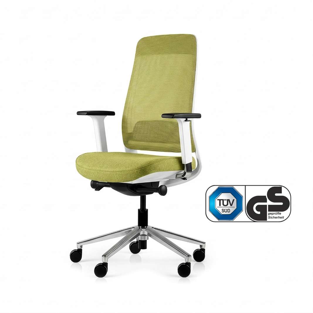 Inwerk Teamo® Original - Ergonomischer Bürostuhl, Weiß/Grün