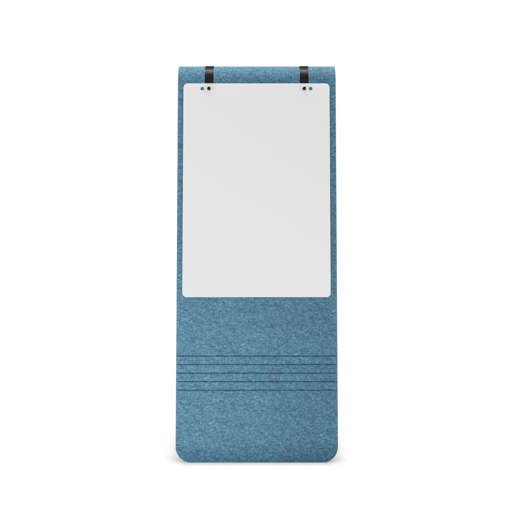 Akustik-Raumteiler Inwerk Sonora® mit Whiteboard Höhe 1800, Azur