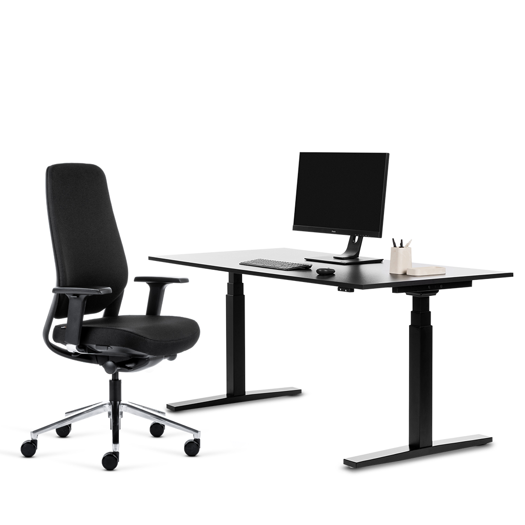 Teamo® Plush - Ergonomischer Bürostuhl, Vollpolster, Schwarz