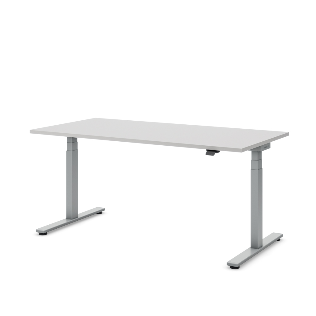 Höhenverstellbarer Schreibtisch Masterlift® Flex Light, Lichtgrau Dekor/Silber 180x80