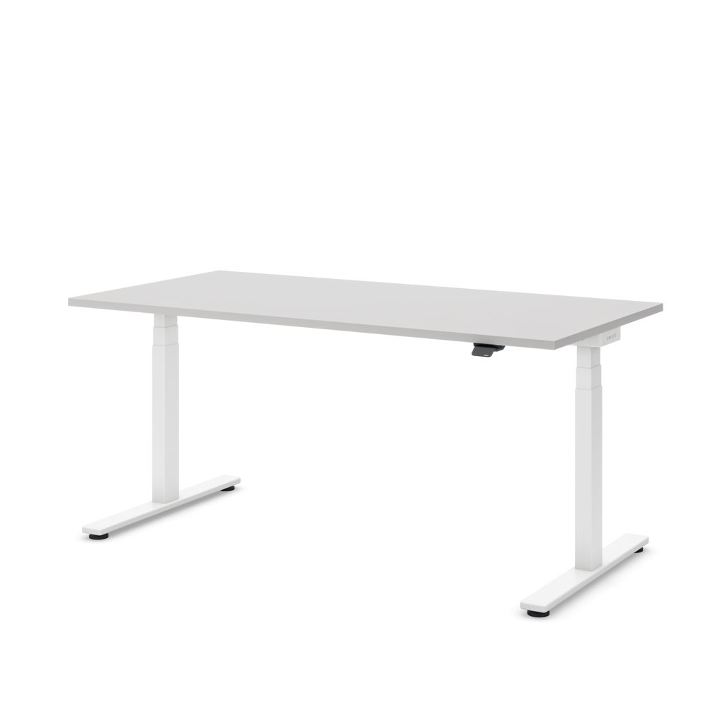 Höhenverstellbarer Schreibtisch Masterlift® Flex Light, Lichtgrau Dekor/Weiss 180x80
