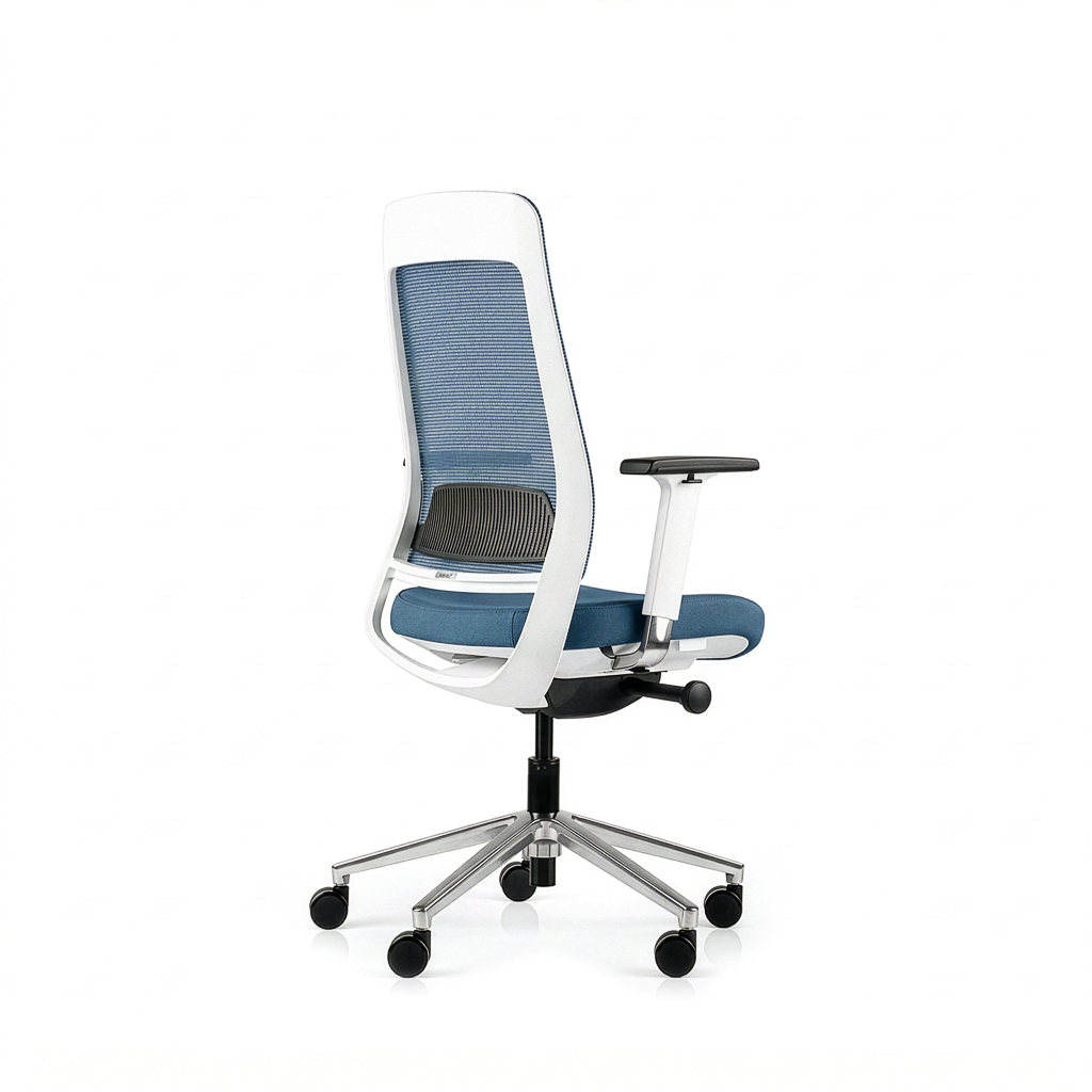 Inwerk Teamo® Original - Ergonomischer Bürostuhl, Weiß/Blau