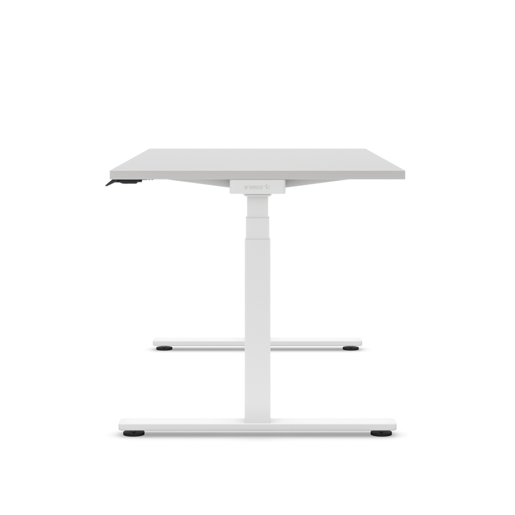 Höhenverstellbarer Schreibtisch Masterlift® Flex Basic, Lichtgrau Dekor/Weiss 180x80