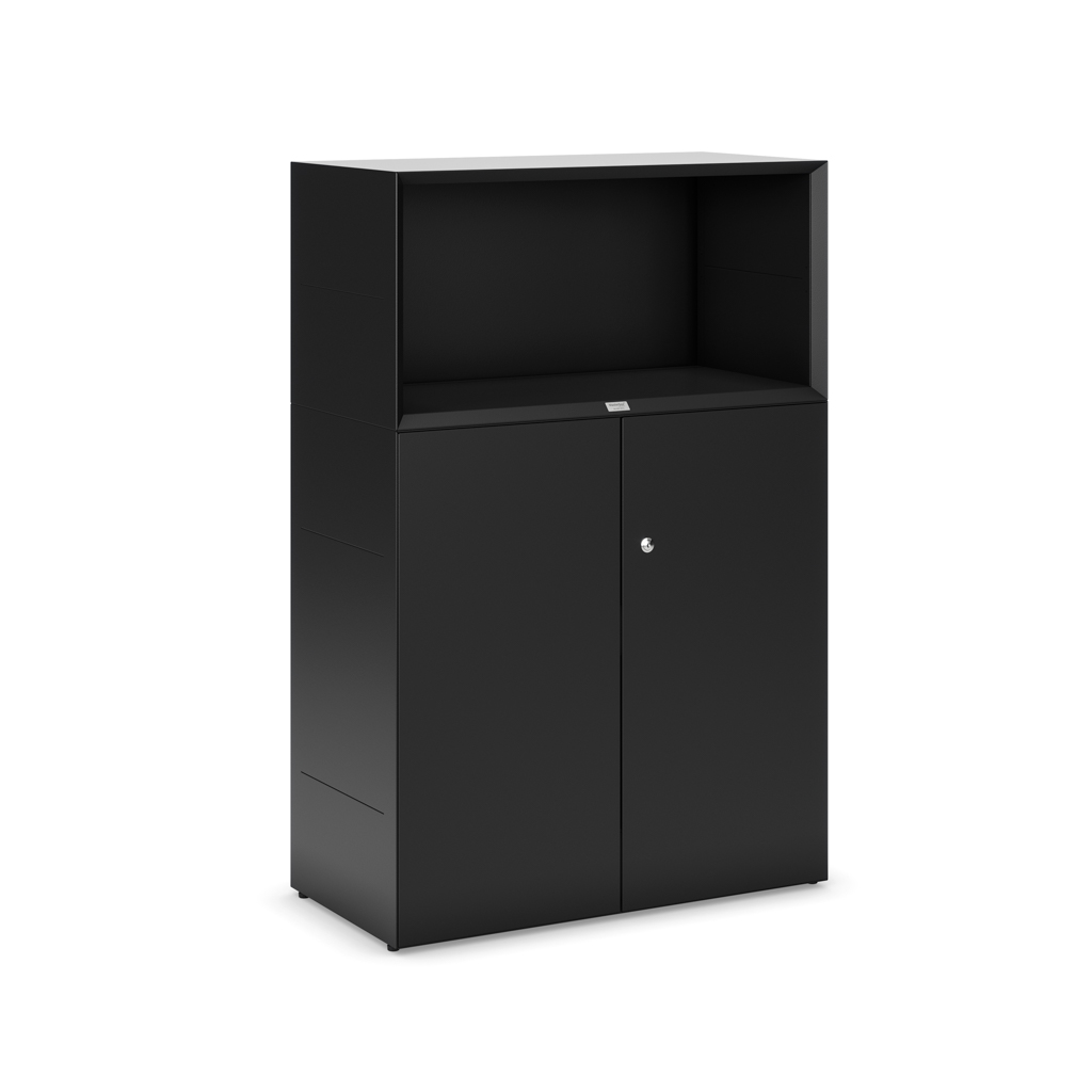 Sideboard Masterbox® B 80 x H 120 cm 3 OH, Schwarz