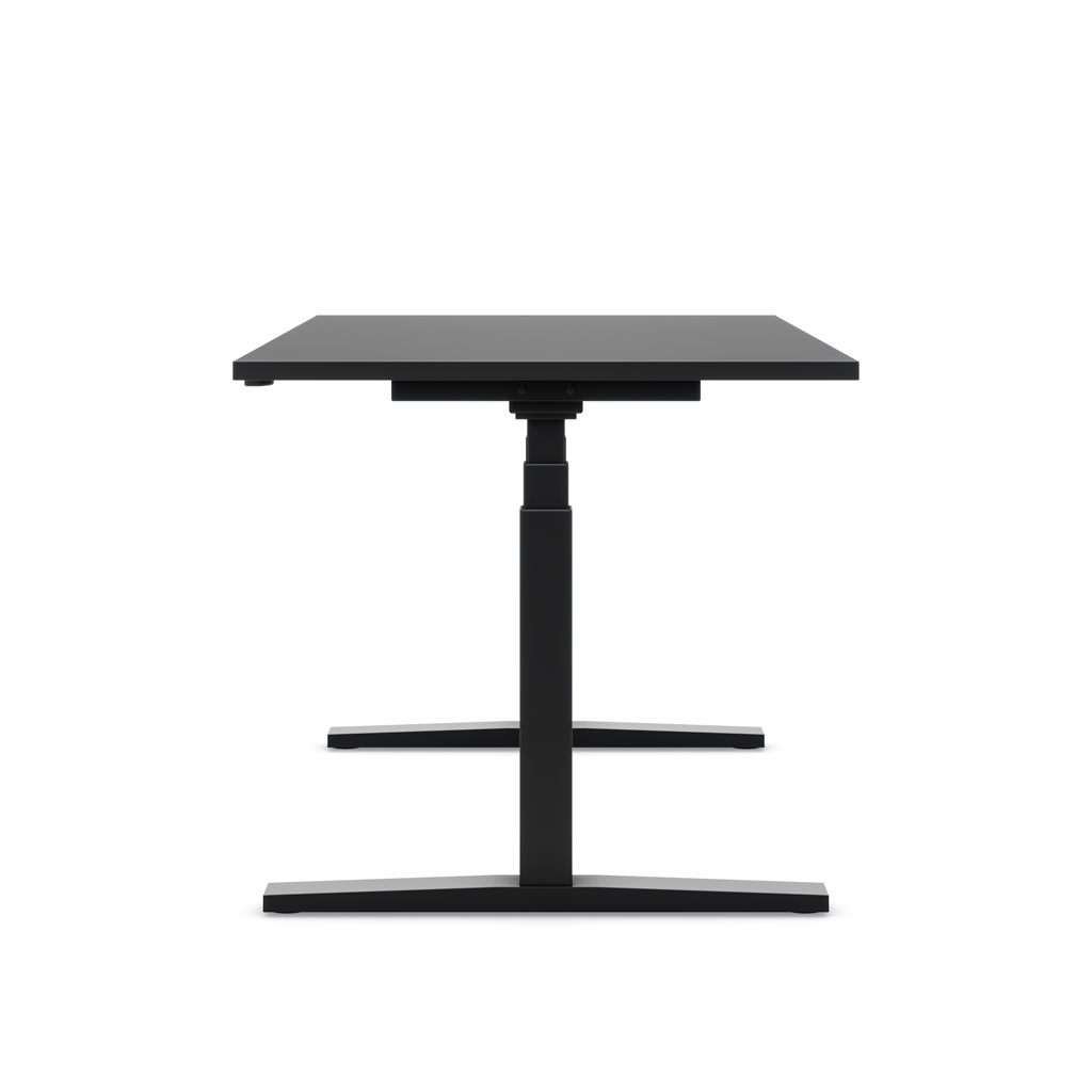 Höhenverstellbarer Schreibtisch Imperio® Lift Q2 Schwarz Dekor/Schwarz 160x80