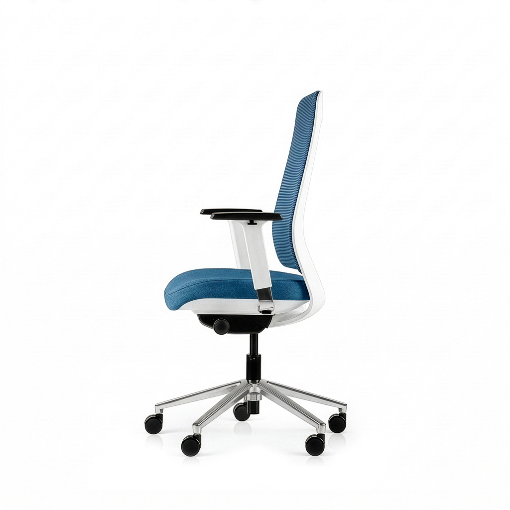 Inwerk Teamo® Original - Ergonomischer Bürostuhl, Weiß/Blau