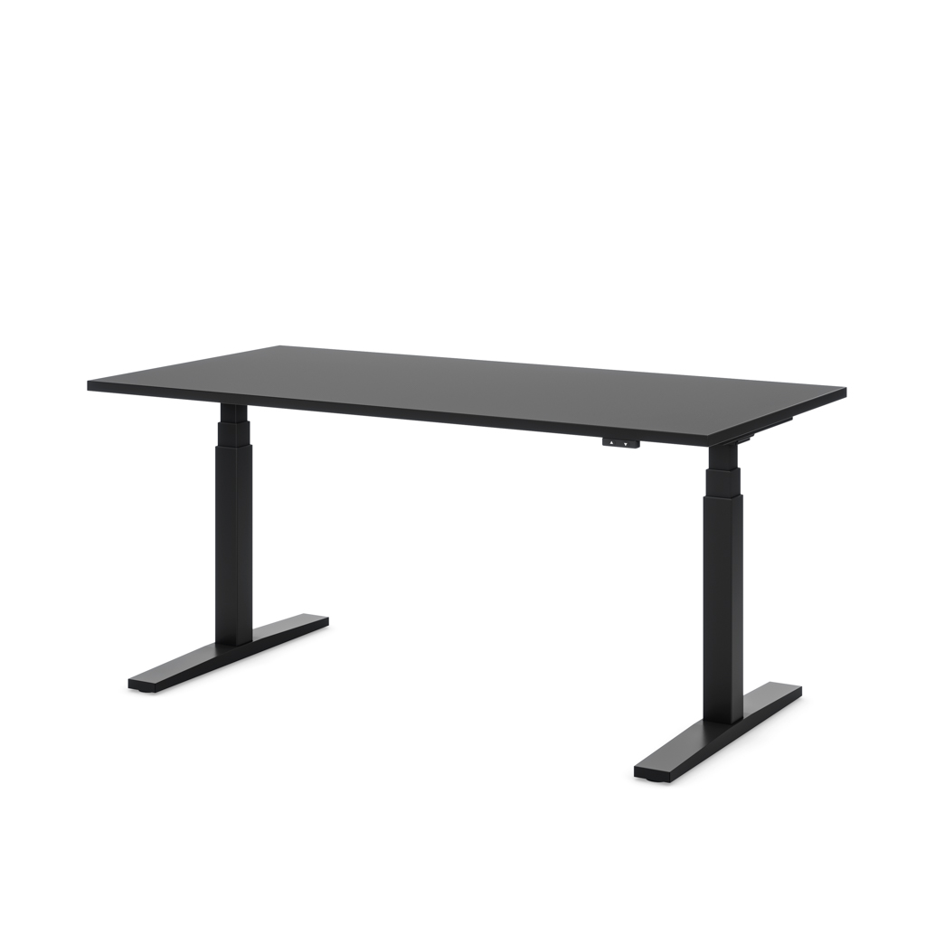 Höhenverstellbarer Schreibtisch Imperio® Lift Q2 Schwarz Dekor/Schwarz 160x80