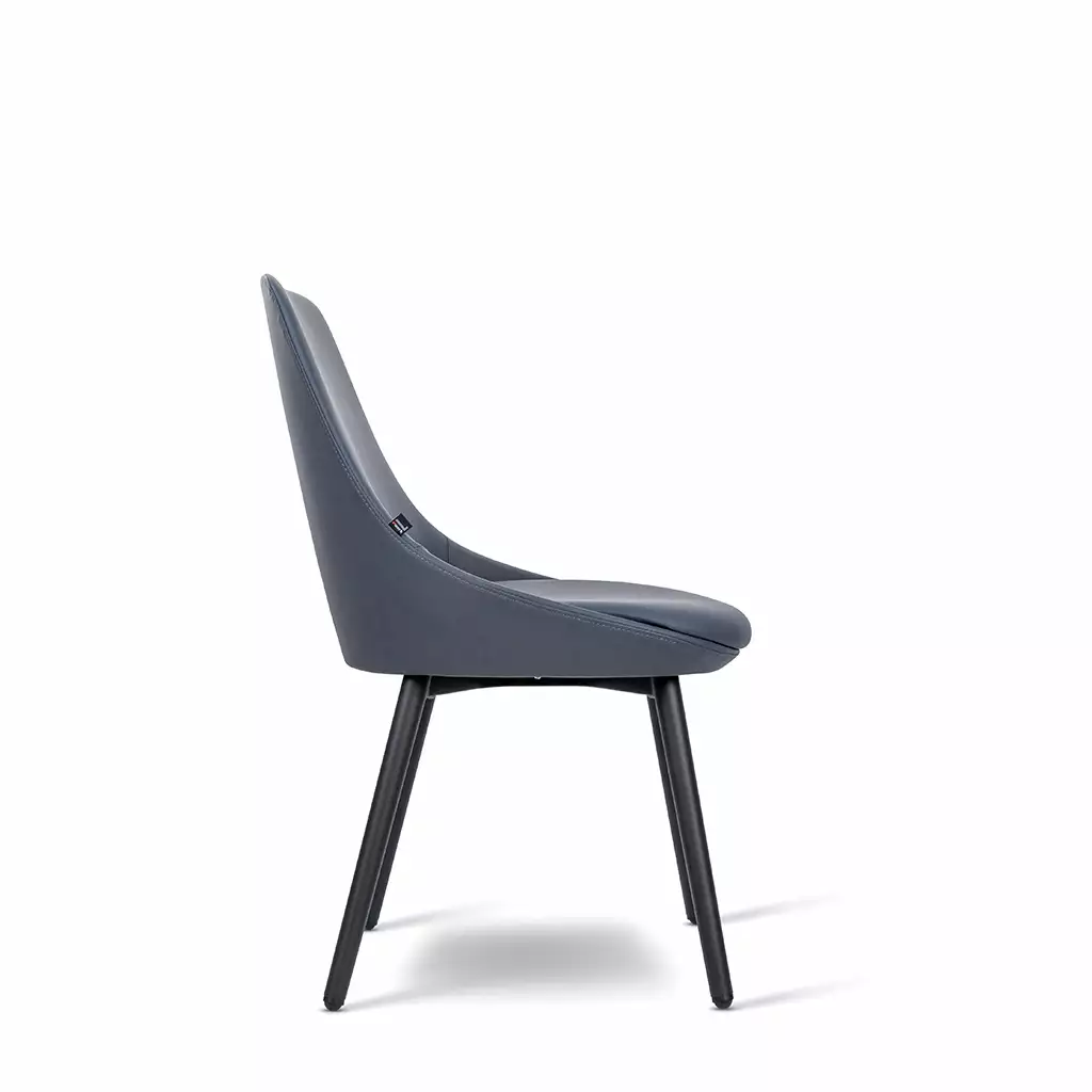 Inwerk Frankie 2 - Polsterstuhl, Kunstleder blaugrau