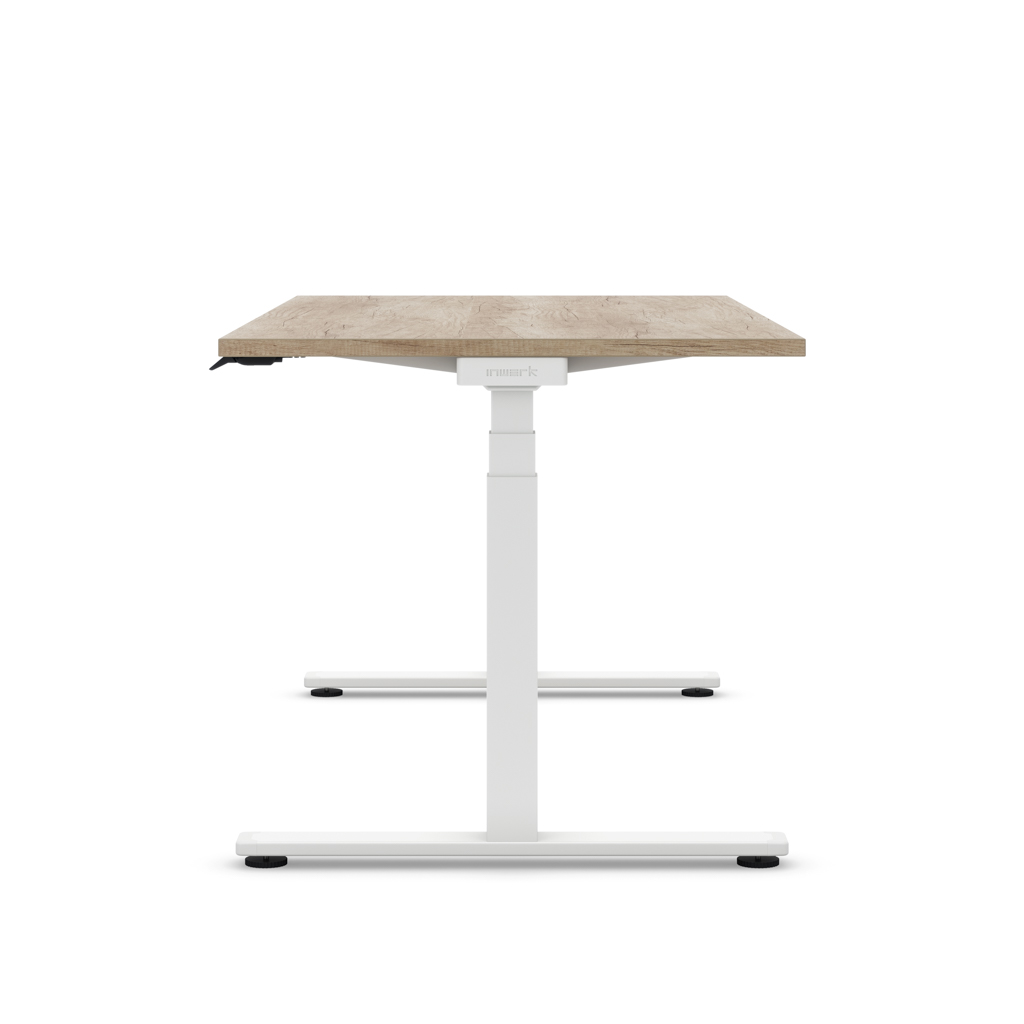 Höhenverstellbarer Schreibtisch Masterlift® Flex Basic, Eiche Dekor/Weiss 180x80