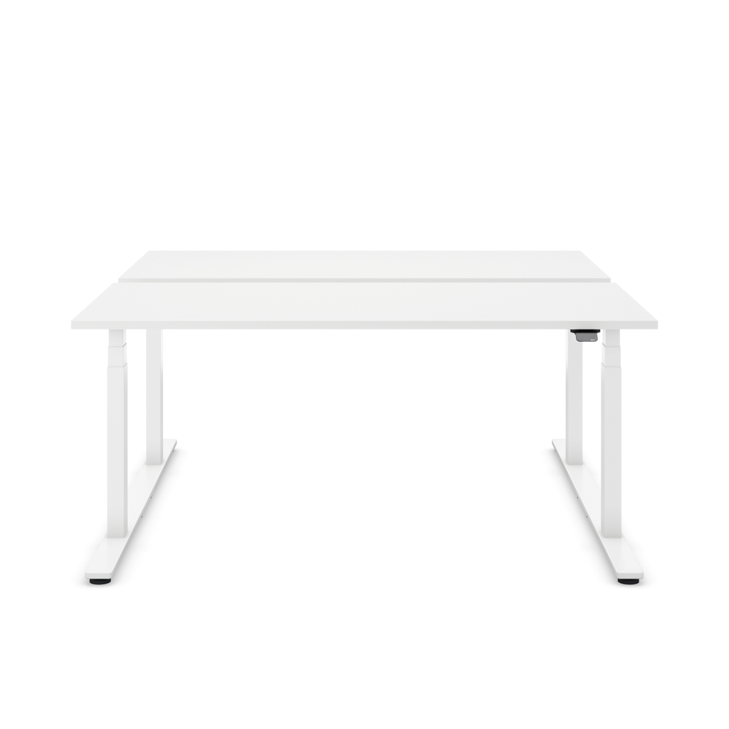 Höhenverstellbarer Team-Schreibtisch Masterlift® Flex Light, Weiss/Weiss 180x80