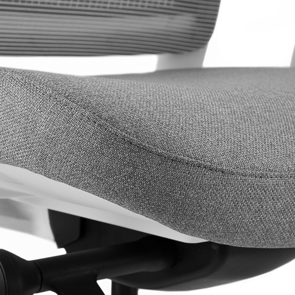 Inwerk Teamo® Original Plus - Bürostuhl mit Kopfstütze, Weiß/Grau