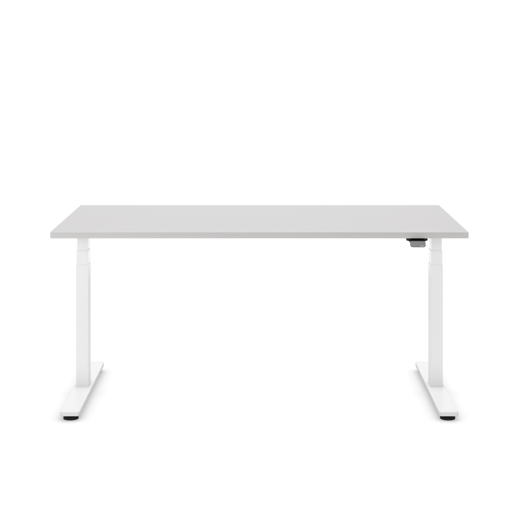 Höhenverstellbarer Schreibtisch Masterlift® Flex Light, Lichtgrau Dekor/Weiss 180x80