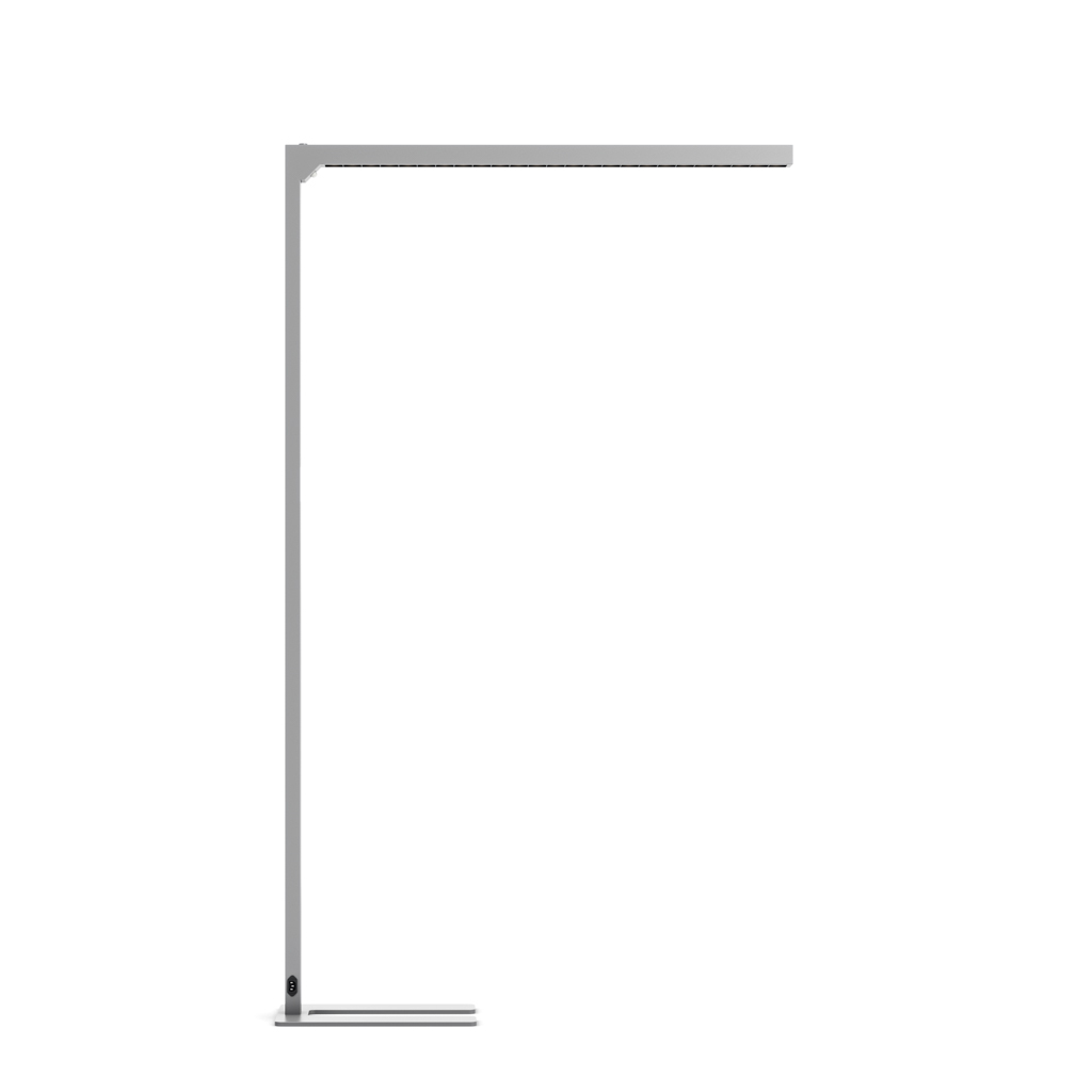 LED Büro Stehleuchte Lumer® Slim, blendfrei, Sensor, Dimmer Silber