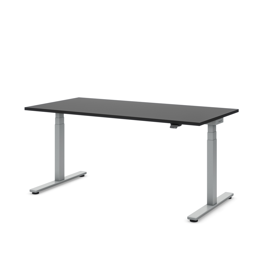 Höhenverstellbarer Schreibtisch Masterlift® Flex Light, Schwarz Dekor/Silber 200x80