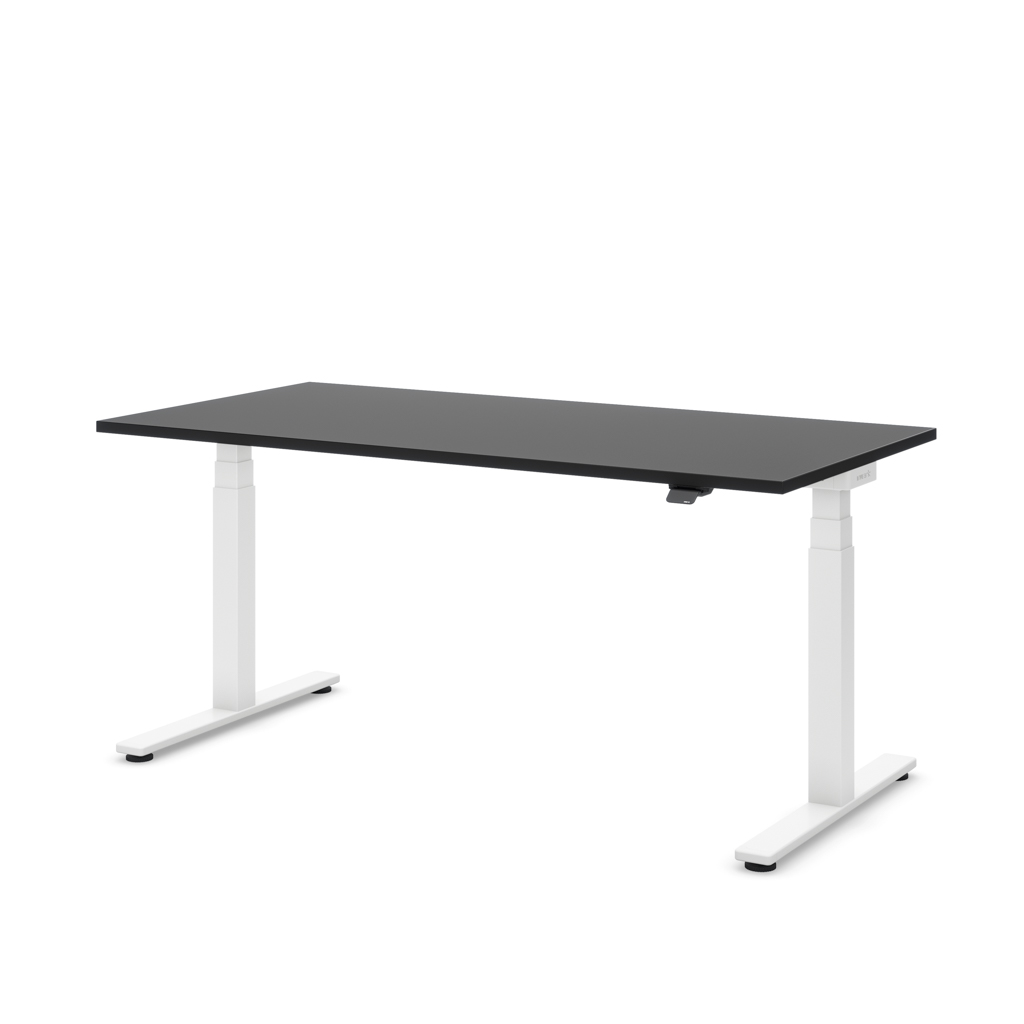 Höhenverstellbarer Schreibtisch Masterlift® Flex Basic, Schwarz Dekor/Weiss 120x80