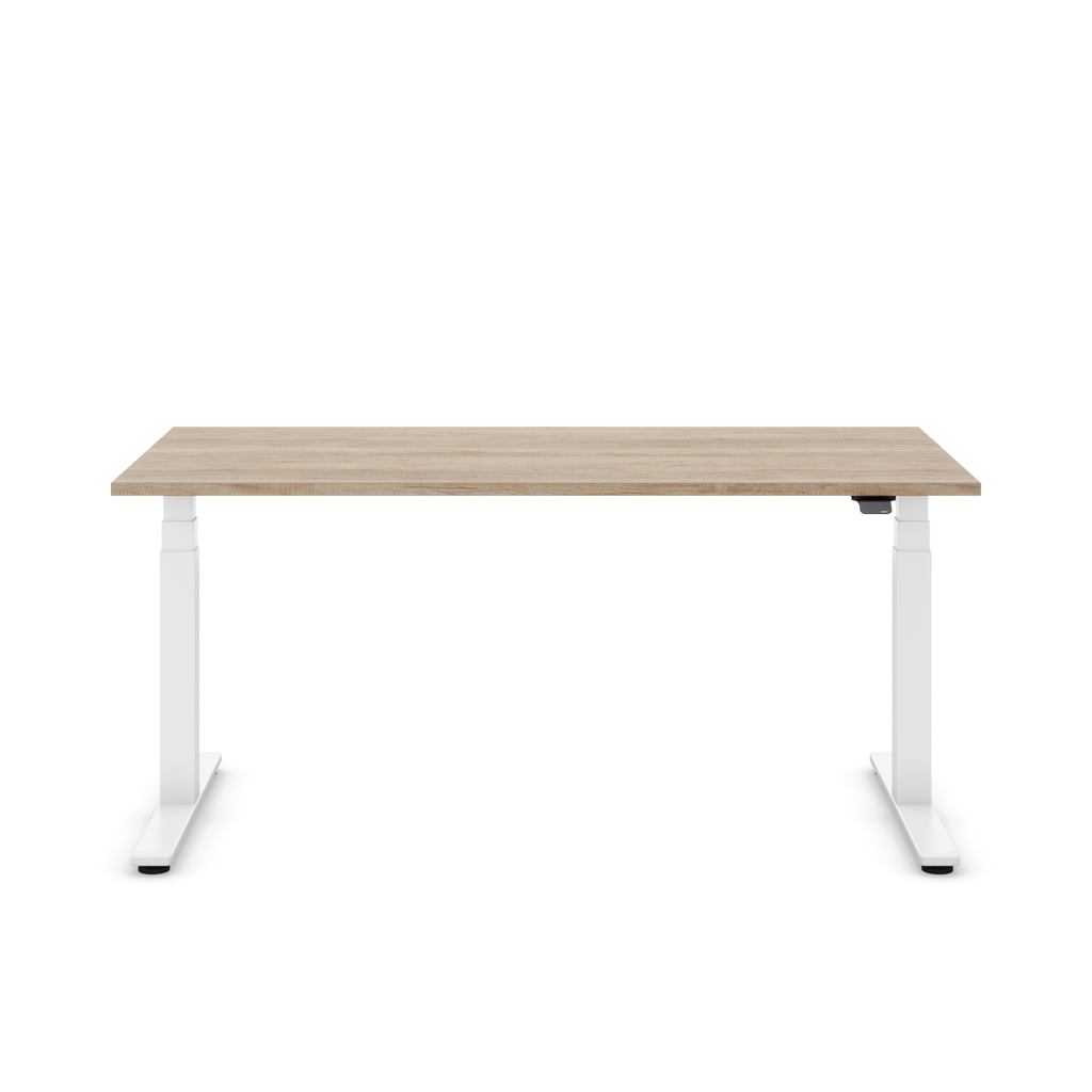 Höhenverstellbarer Schreibtisch Masterlift® Flex Basic, Eiche Dekor/Weiss 180x80