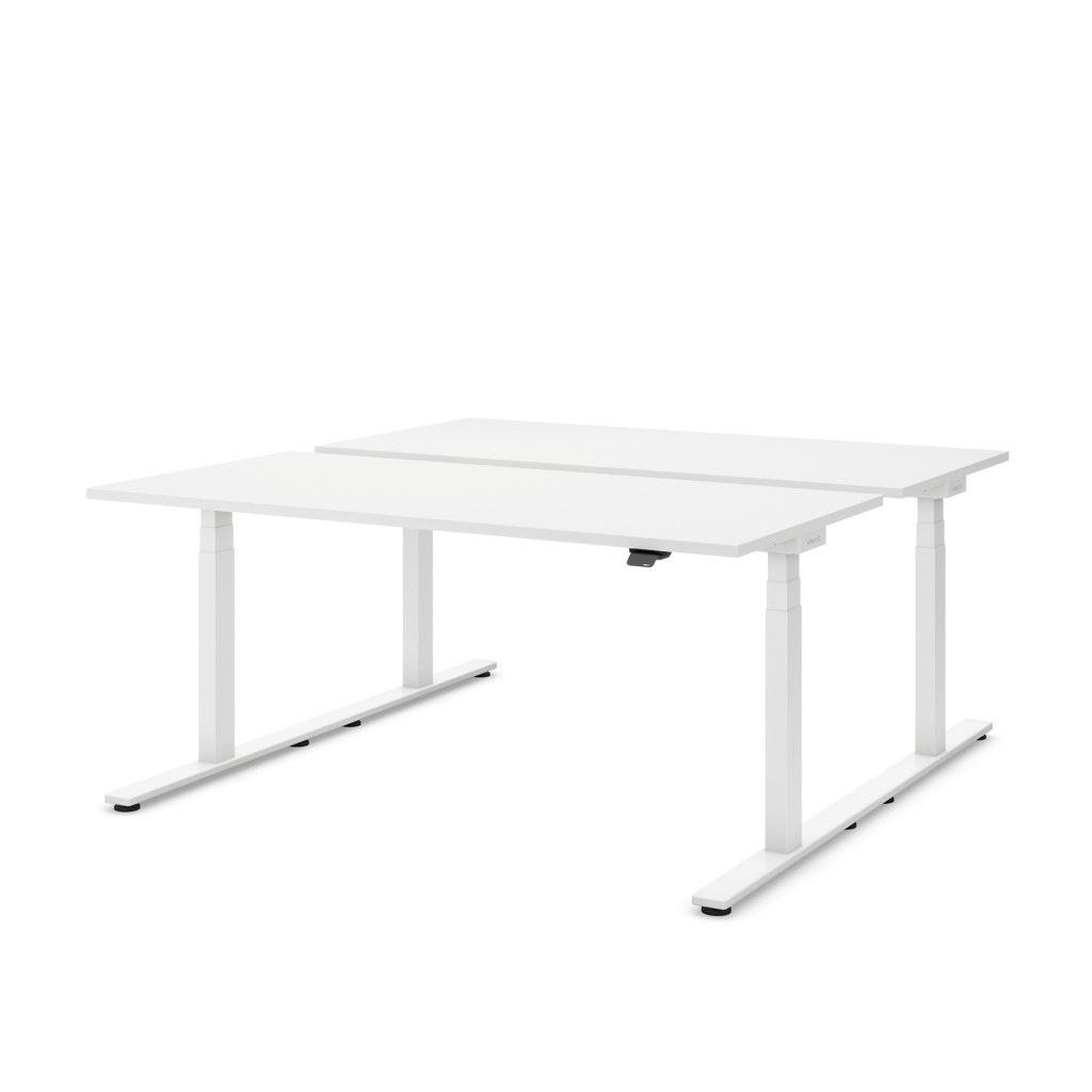 Höhenverstellbarer Team-Schreibtisch Masterlift® Flex Light, Weiss/Weiss 180x80