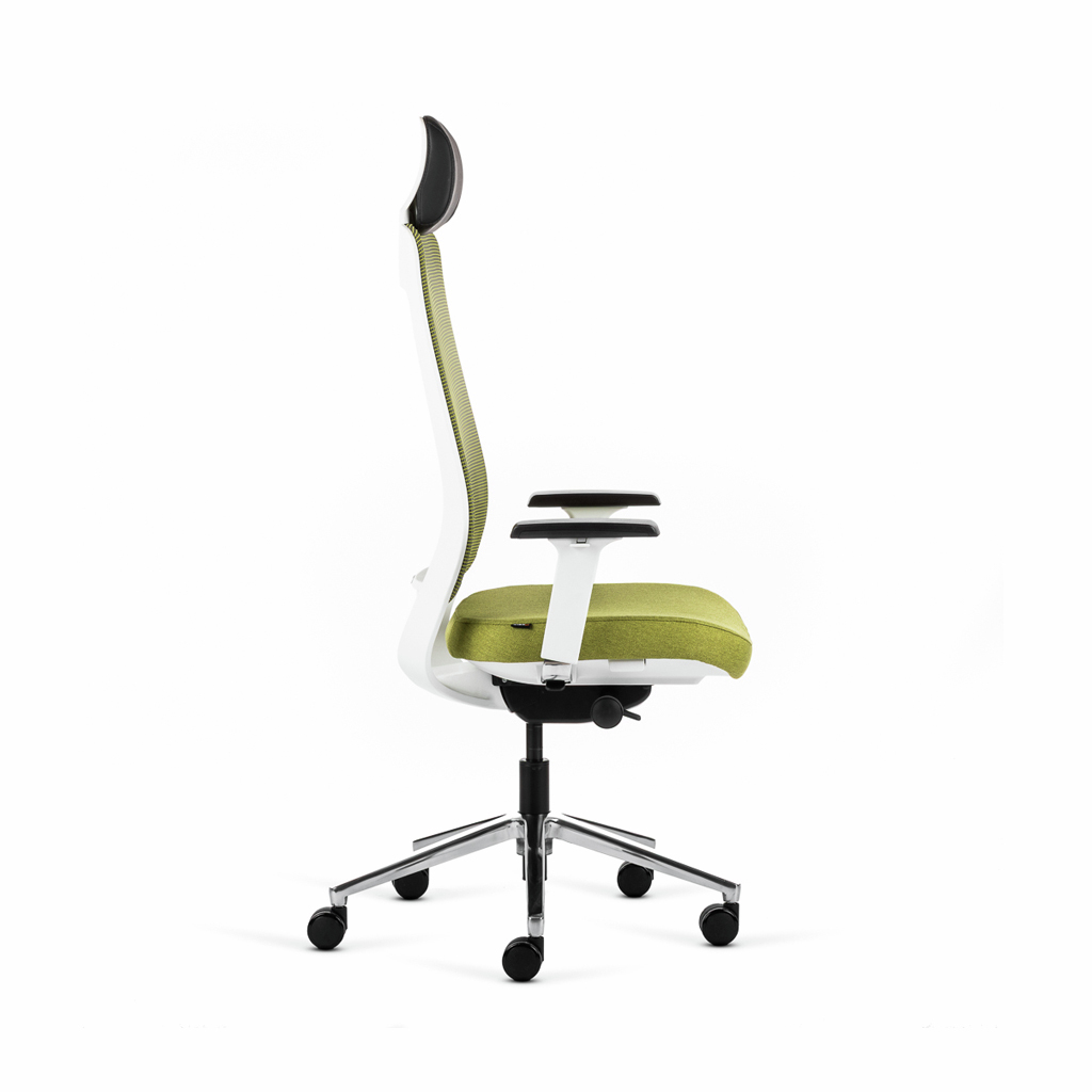 Inwerk Teamo® Original Plus - Bürostuhl mit Kopfstütze, Weiß/Grün