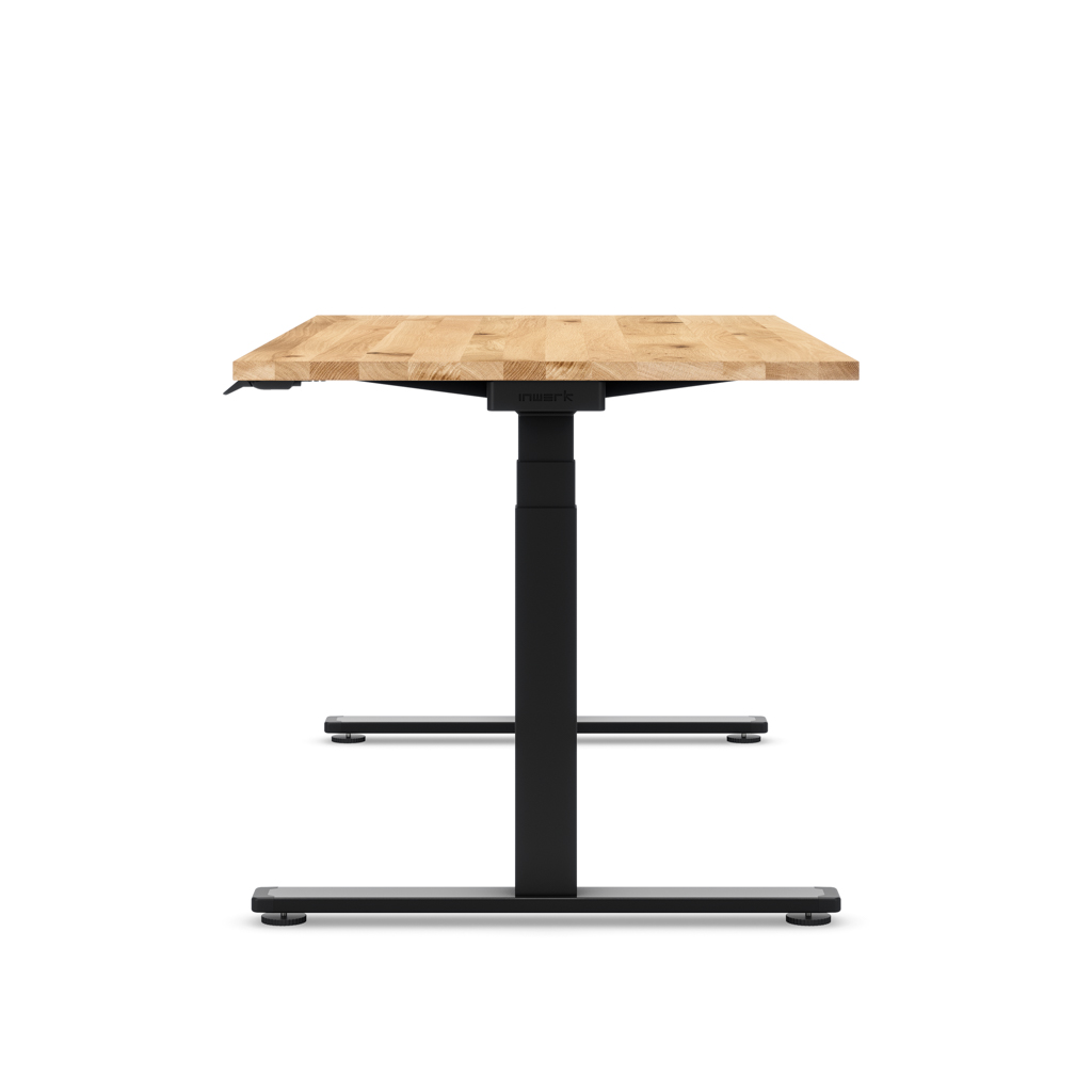 Höhenverstellbarer Schreibtisch Masterlift® Flex Light, Eiche Massivholz/Schwarz 180x80