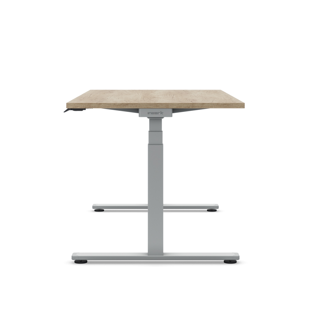 Höhenverstellbarer Schreibtisch Masterlift® Flex Basic, Eiche Dekor/Silber 180x80