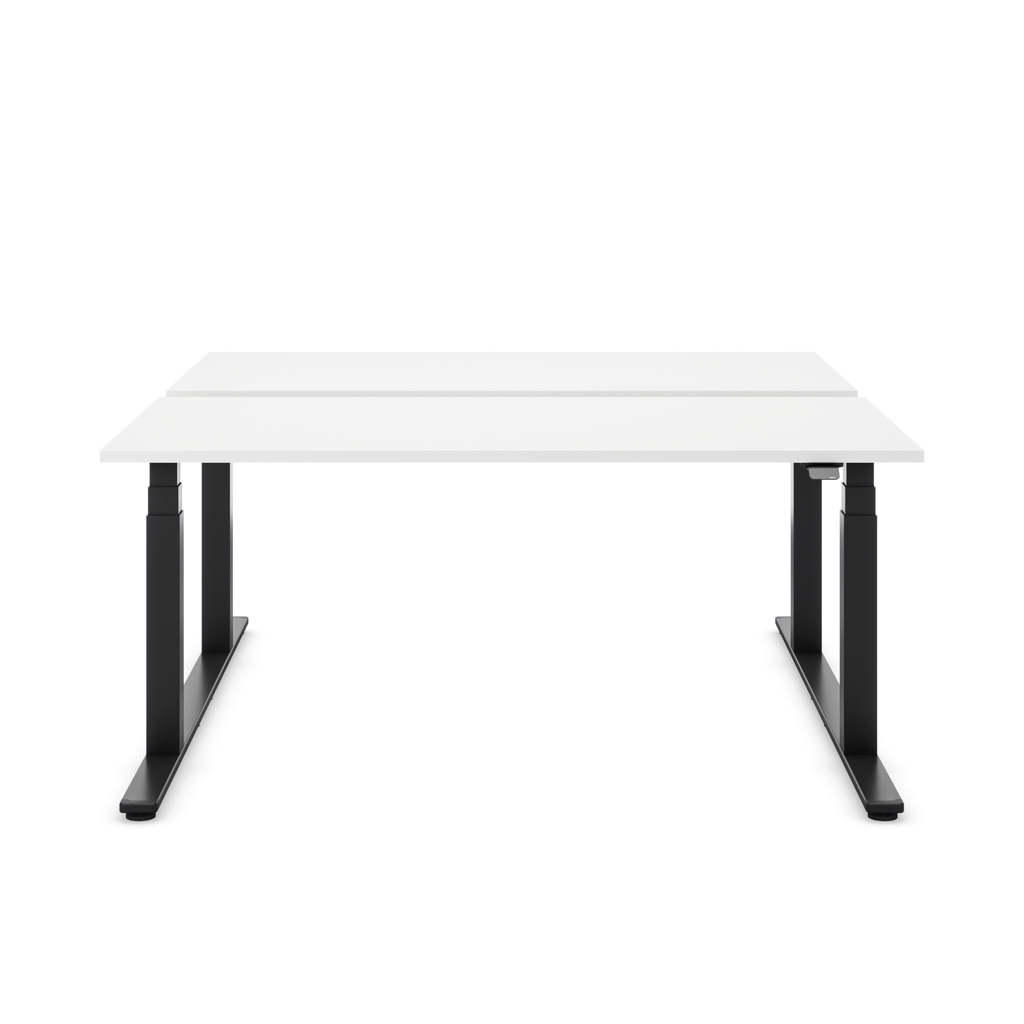 Höhenverstellbarer Team-Schreibtisch Masterlift® Flex Basic, Weiss/Schwarz 120x80