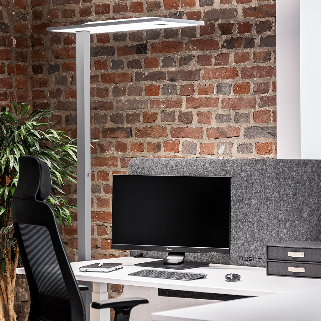 LED Büro Stehleuchte Stralen® Silber