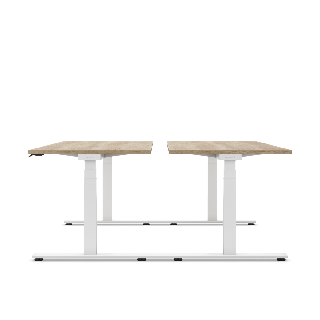 Höhenverstellbarer Team-Schreibtisch Masterlift® Flex Light, Eiche Dekor/Weiss 160x80