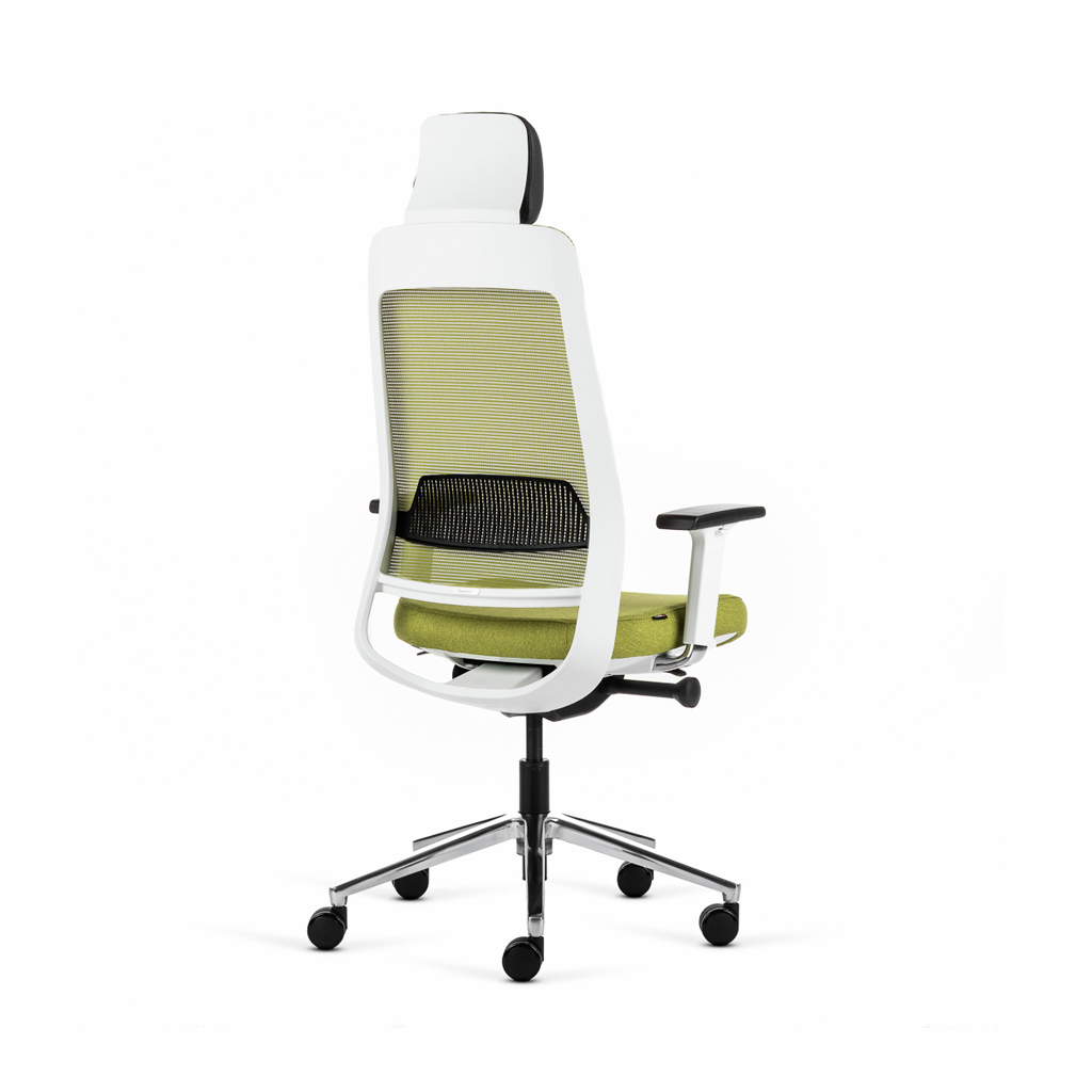 Inwerk Teamo® Original Plus - Bürostuhl mit Kopfstütze, Weiß/Grün